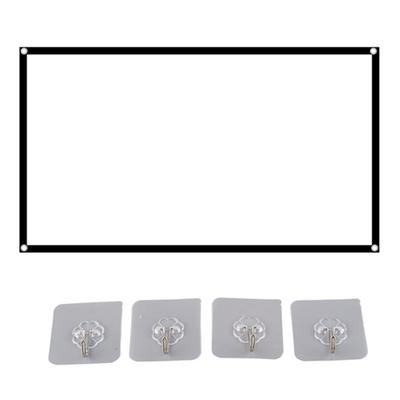 16:9 Portable HD Projector Screen Foldable Projection Curtain Polyester for Home Office60in