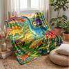 Diverse Dinosaurs In Ancient Nature Theme Blanket Lightweight Warm Flannel Blanket Decorative Throw Blanket for Home Decoration