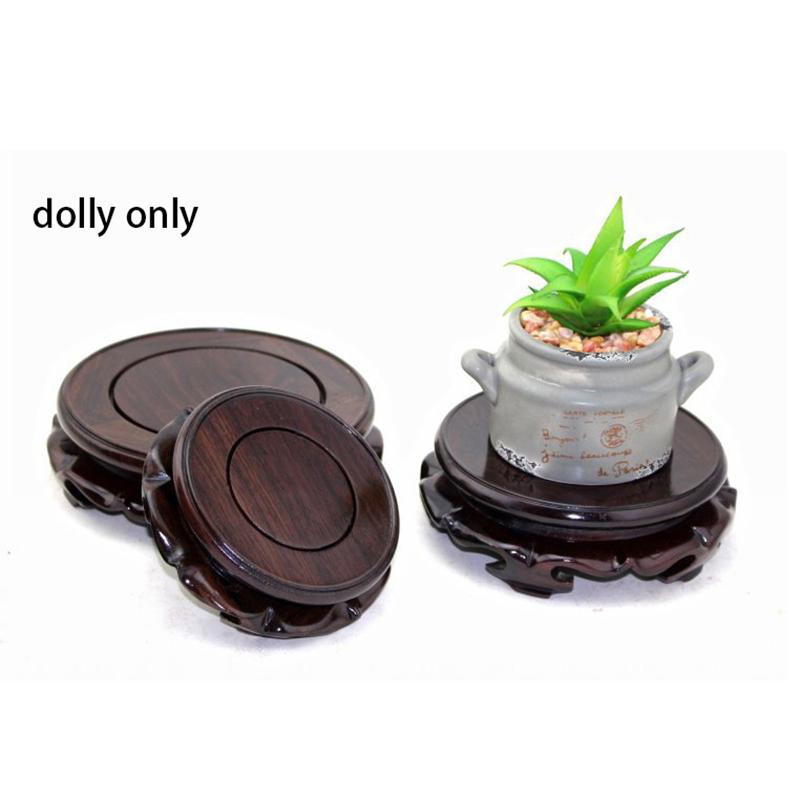 Wooden Vintage Chinese Pedestal Display Stand Carving Round Base Buddhist Decor