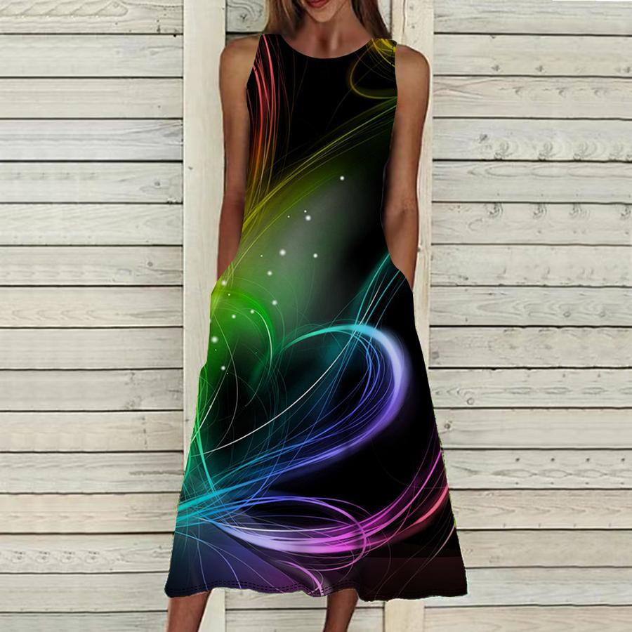 

Летнее модное сексуальное платье без рукавов, мягкое повседневное платье с 3D-принтом Love, платье на бретельках без рукавов, летнее платье на подтяжках