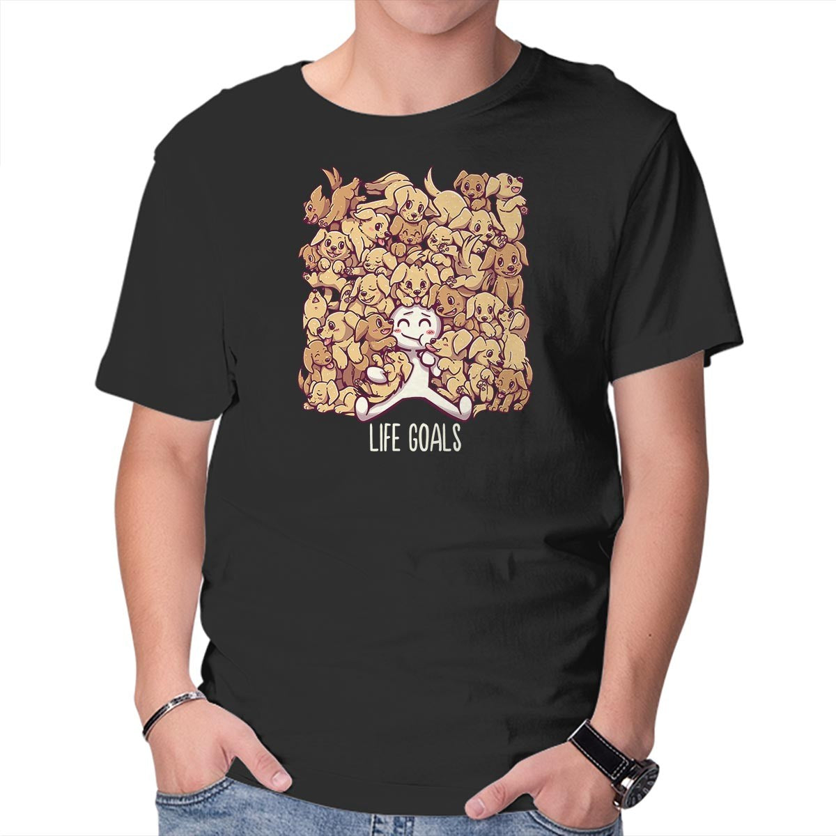 Unisex Crew Neck T-Shirt Life Goals Graphic Short Sleeve Casual Tee XXXL