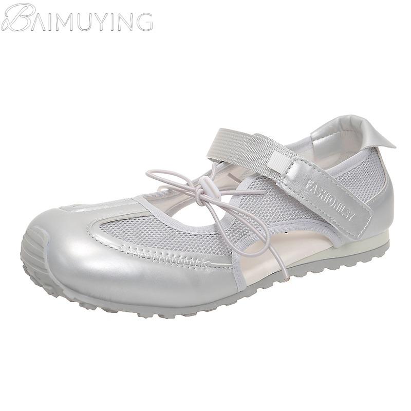 Square Toe Women Sneakers Flat Sandals Summer Sport Shoes Woman 2025 Brand Mesh Comfort Casual Shoes Breathable Mujer Sandalias