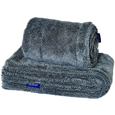 SHSCLY Microfiber Car Wash Towel, Super Absorbent, Cloth, Double Sided, Compact Size, Gray,