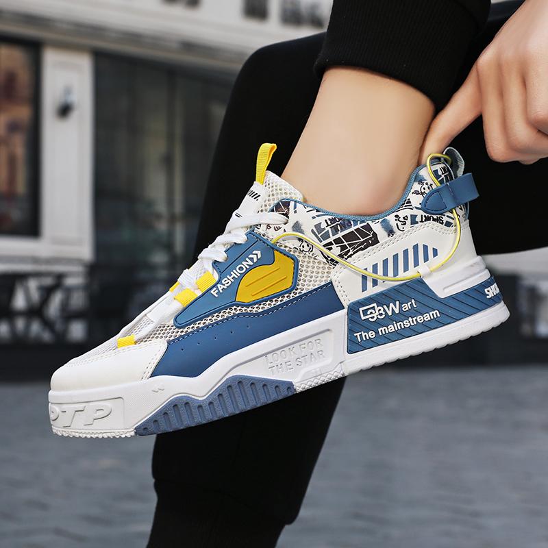 Men's Fashion Casual Low Top Skateboarding Shoes Boys Comfortable Sneakers Male Students Trending Soft Sole Classic Breathable Gym Non-slip