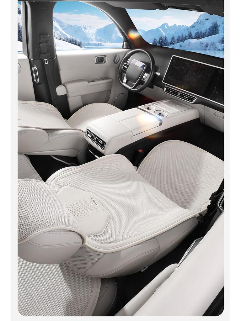 2026 New Ice Linen Car Seat Cushion Set: Breathable Ventilated Three-Piece or Seven-Piece for Spring/Summer