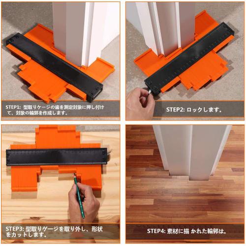 Self-Locking Contour Gauge, Wide, High-Precision Curved Ruler, DIY Measuring Tool, Contour Copying Tool, Irregular Measuring Tool with ABS Graduations