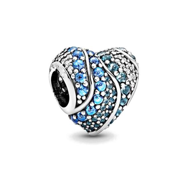 European New 925 Sterling Silver Blue Clip Star Snowflake Charms Beads Fit Original Fashion Bracelet For Women Jewelry Making