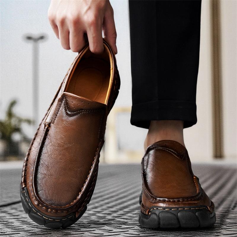 High Quality Men's Casual Leather Soft Bottom Shoes Comfy Big Size 39-48 Business Classic Business Shoes Flat Designer Loafers