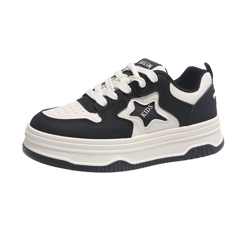 

Student color matching little white shoes women s 2025 spring new platform Korean version women s shoes versatile stars sports and leisure shoes 40 чорний