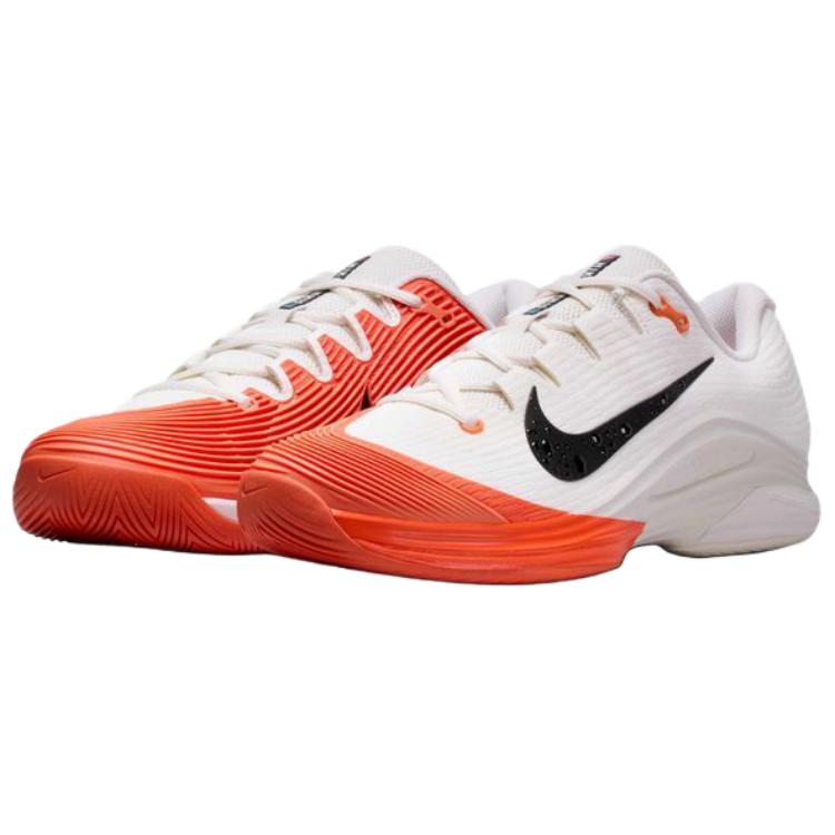 NikeCourt Air Zoom Vapor 12 HC Sail Turf Orange Men Sneakers White Blue-Ribbon-Heather Black IB6555-100