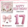 Pink Bow Birthday Balloon Happy Birthday Letter Balloon Used for Wedding, Valentine's Day, Birthday, Proposal Decoration Decor