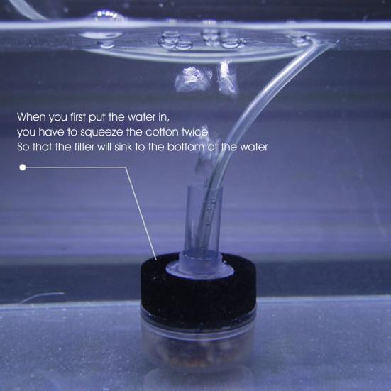 Mini Fish Tank Filter with Maifan Stone Replaceable Water Absorbent Aquarium Filter with