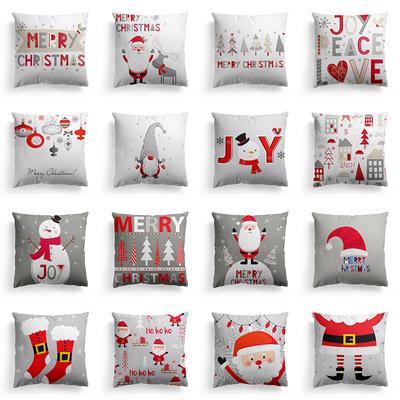 Frohe Weihnachten Erfrischender Kissenbezug Quadratischer Kissenbezug Santa Deko Sofa Zuhause