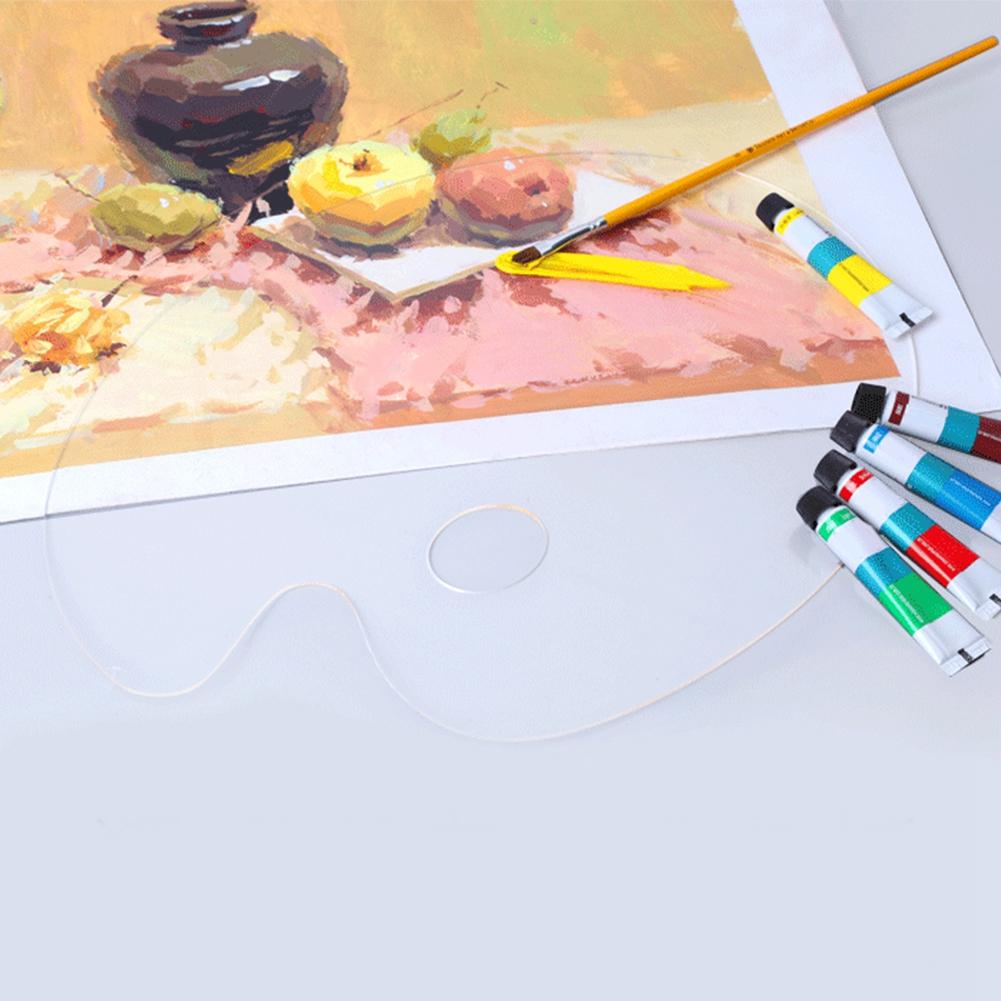 Acrylic Painting Palette Clear Oval Paint Tray Mixing Color Paint Pallet School Art Supplies