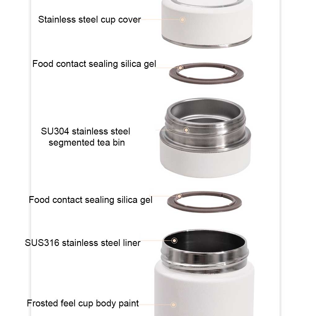 Men Vacuum Portable Replacement Wide Mouth Solid Color 280ml Home Office Vacuums Water Bottle Flask Gift with Tea Filter