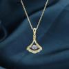 Elegant Fan-Shaped Diamond Pendant Necklace for Women - Korean Style, Trendy & Versatile Clavicle Accessory