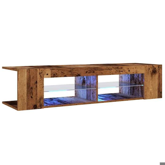 VidaXL TV Cabinet with LED Lights Old Wood Engineered Wood, TV Stand, Media Unit, TV Console, Hi-Fi Cabinet, 856323