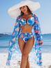 European and American Fashion and Sexy High-end Women's Swimwear Bikini BIKINI Three-piece Multi-color Printed Women's Swimsuit