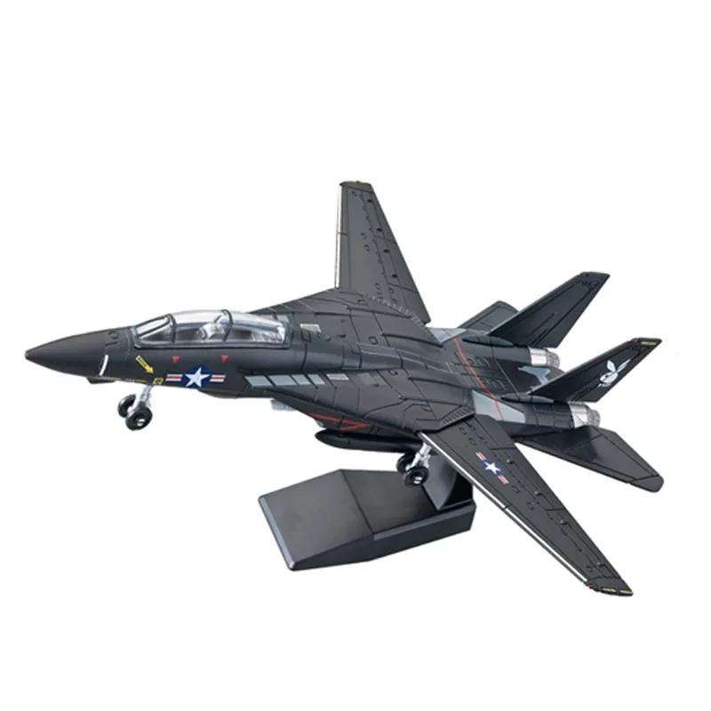 1:72 Creative Military Series Building Blocks New Black F14 Panda Multi Purpose Supersonic Fighter Model Toys For Kids Xmas Gift