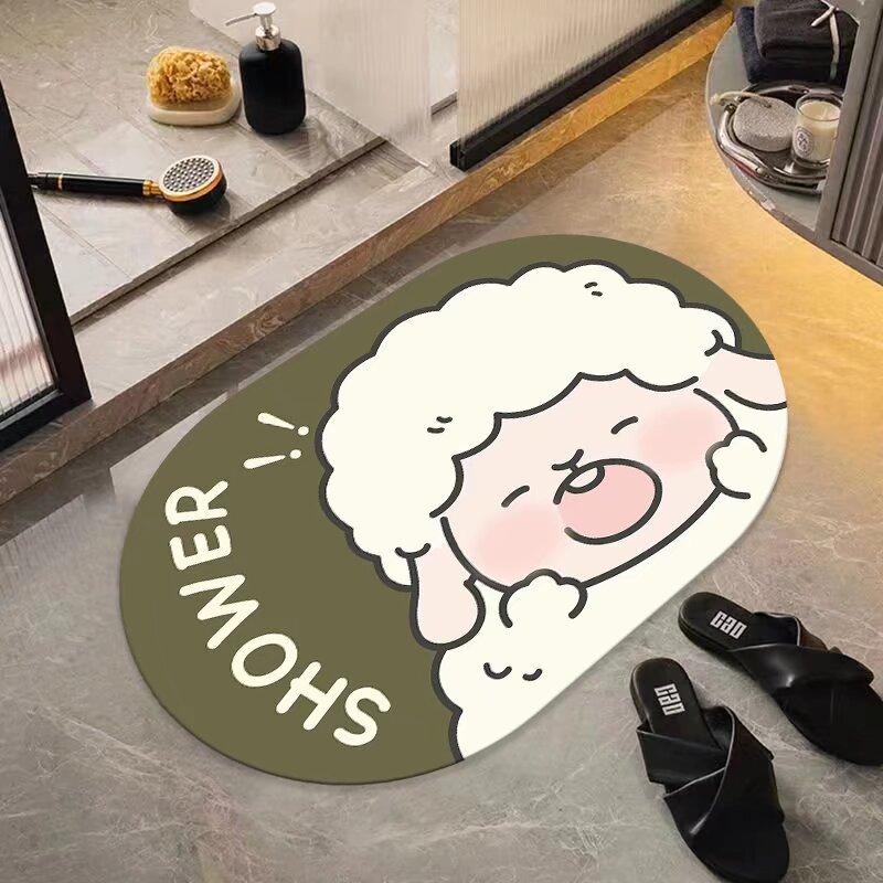 Soft diatom mud bathroom absorbent floor mat non-slip quick-drying foot mat toilet toilet door mat toilet carpet
