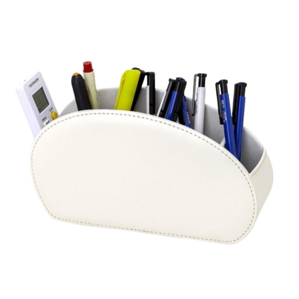 PU Leather Desktop Stationery Organizer Multi-purpose Storage Rack  For TV Phone Sorting