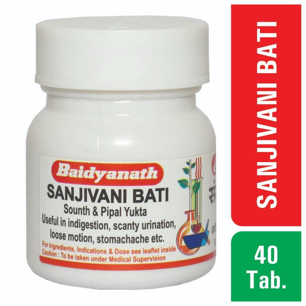 Baidyanath Sanjivani Bati 40 Tablets Pack Of 3 | Ayurvedic Formula For Digestion Support, Detox & Internal Balance | Herbal Wellness Supplement