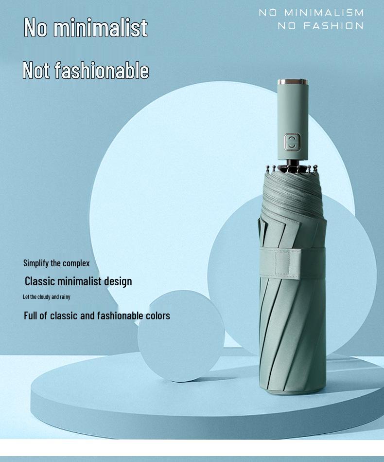 Men's Minimalist Nordic-Style Fully Automatic Folding Umbrella for Rain or Shine