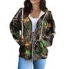 Women's Fashion Casual Halloween Printed Sweatshirt Long Sleeve With Pocket Cardigan Jacket Zipper Hoodie Coat