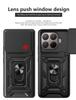 Sliding Window Armor Shockproof Case For Xiaomi 15T Pro Magnetic Ring Holder Camera Lens Protection Phone Cover Coque Fundas