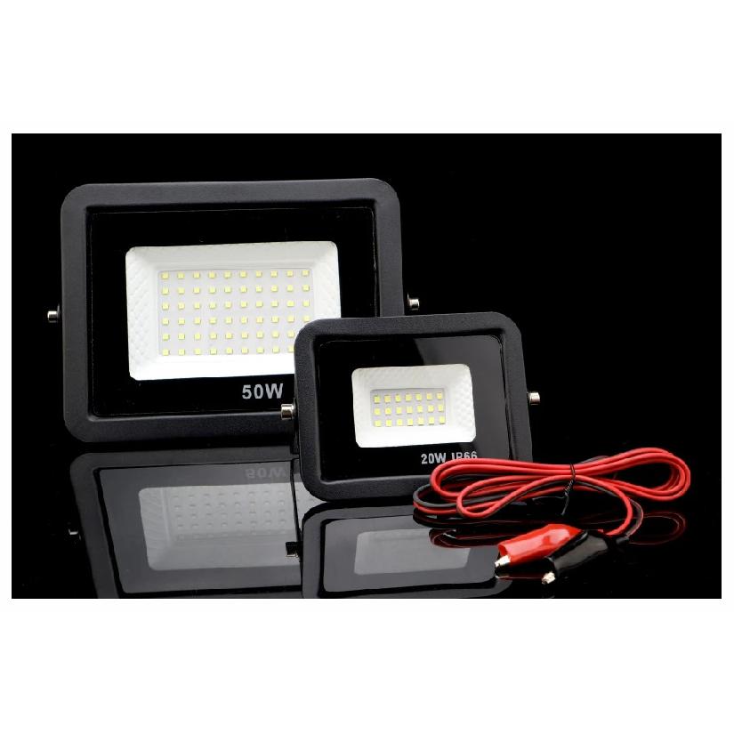 DC12V Led Flood Light 20W 30W 50W 100W Outdoor Floodlight Spotlight IP66 Waterproof Light Reflector Portable 12 Volt Led Lights