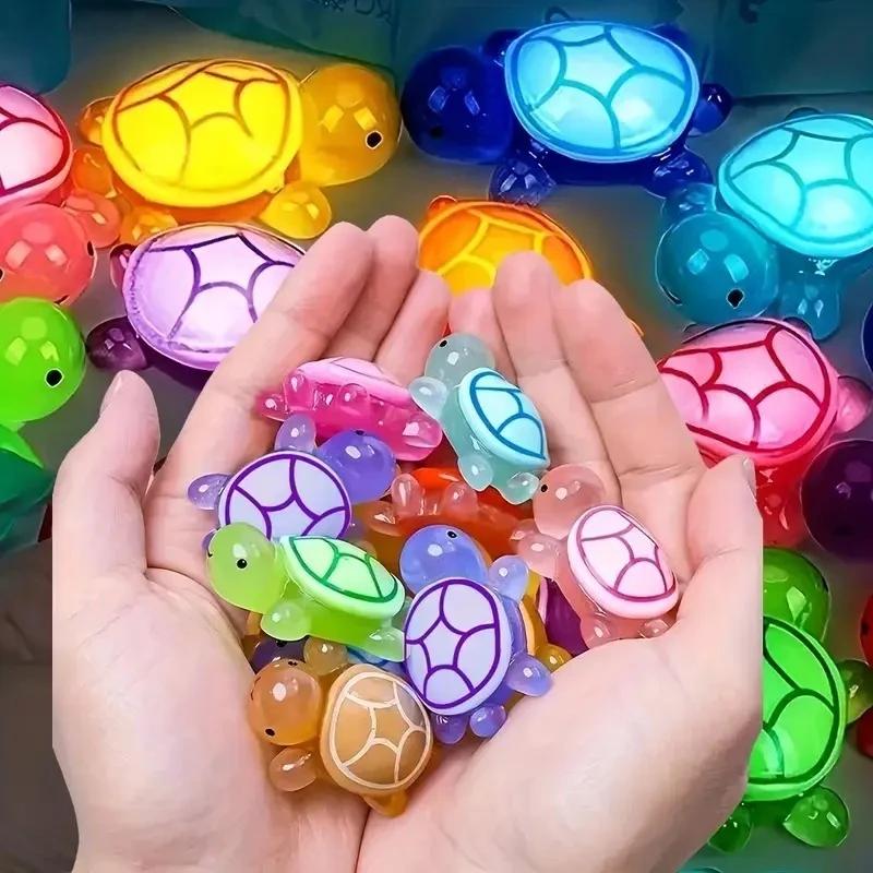 5-100PCS Resin Glow Turtle Mini Ornaments DIY Craft Supplies Aquarium Decor Christmas Party Birthday Wedding Home Decor Gifts