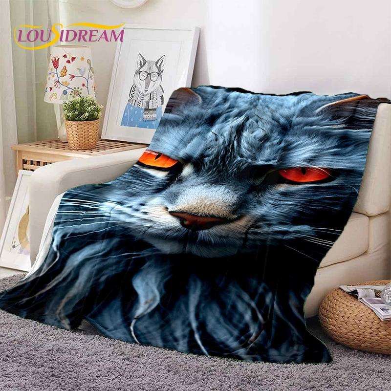 Gato persa 3D, gato de chita fofo, cobertores macios de desenho animado Ragdoll, cobertor para manter aquecido para camas de piquenique, sofá, casa, quarto, presente para criança