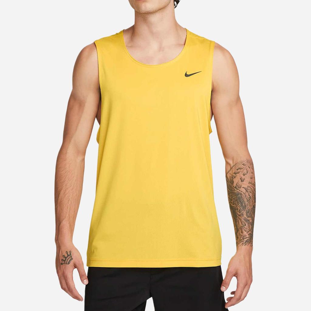 Nike Dri-FIT Ready Solid Quick-Dry Running Training Tank Top Men Tops Bright-Sulfur-Yellow DV9814-709