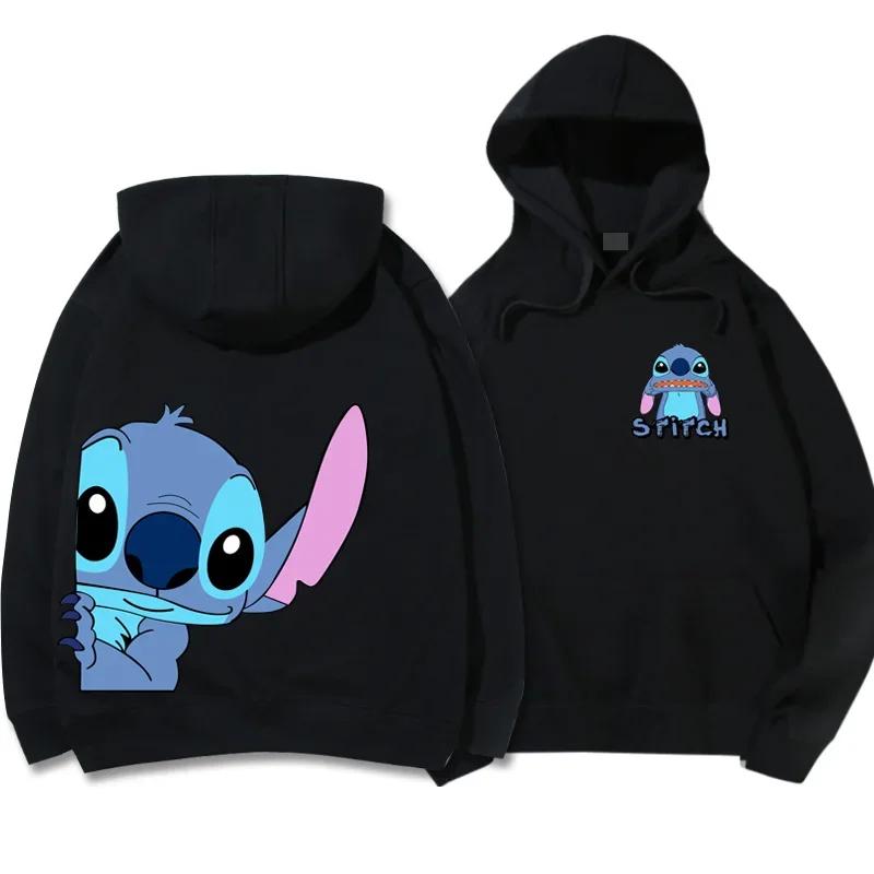 

Disney Hoodie Fashion Stitch Angel Monster Letter Cartoon Sweatshirt Pullover Cute Harajuku Unisex Women s Pocket Top S