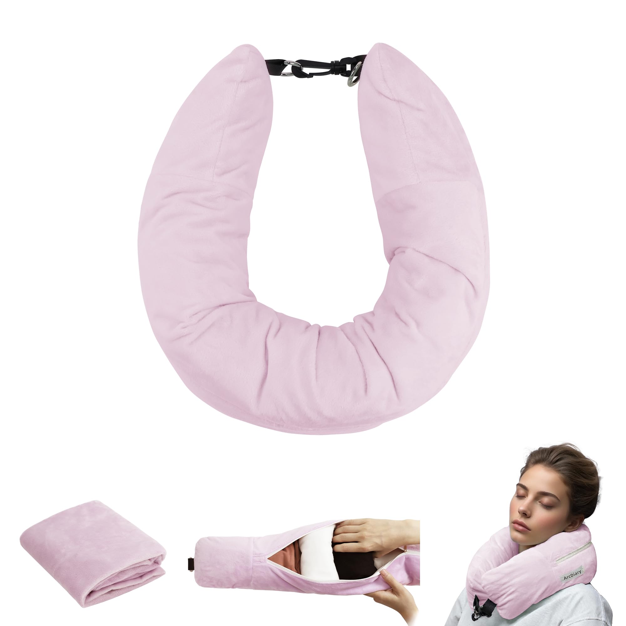 

Foldable U-Shaped Neck Pillow for Travel, Saves Baggage on LCCs, Convenient for Neck and Lumbar Support, Stows Away, Perfect for Airplanes, Trains,