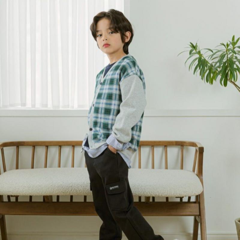  Olivan  Olivan Mix Check Cardigan  Green 