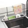 Kitchen Telescopic Sink Drain Rack Sink Dish Towels Soap Sponge Storage Basket