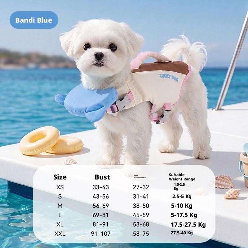 Shineknot Sommer Hunde Schwimmweste Tragbar Super Große Auftriebskraft Badeanzug Kleine Und Mittlere Hunde Kleidung (blue,XS 1.5-2.5kg) blau