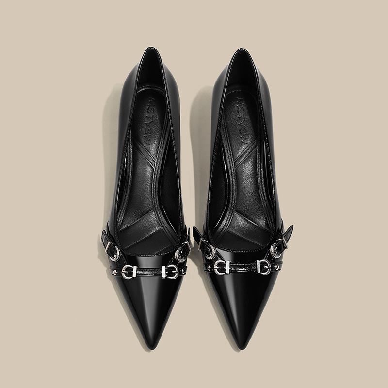 Ya Guan 2025 French Style Women’s Pointed Toe Stiletto Heels - Comfortable Black Exquisite High Heel Shoes.