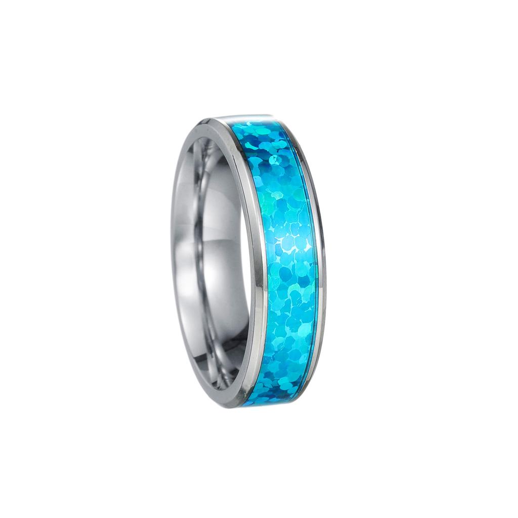 4/6/8mm Luxurious Vintage Mens Blue Imitation Opal Stone Statement Ring - Promise Love Engagement Jewelry for Him