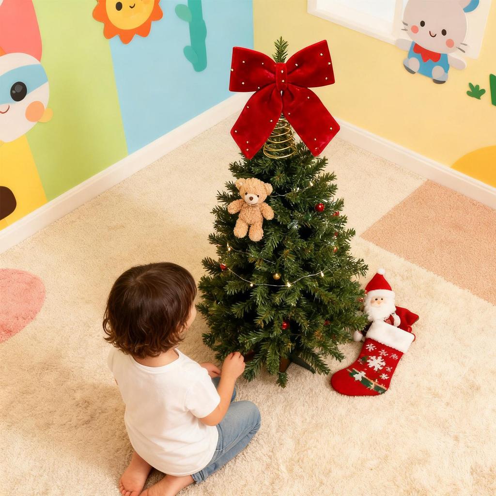Christmas Tree Topper Vintage Holiday Home Decor Velvet Bows Christmas Tree Decorations For Indoor Outdoor Party Home Decor