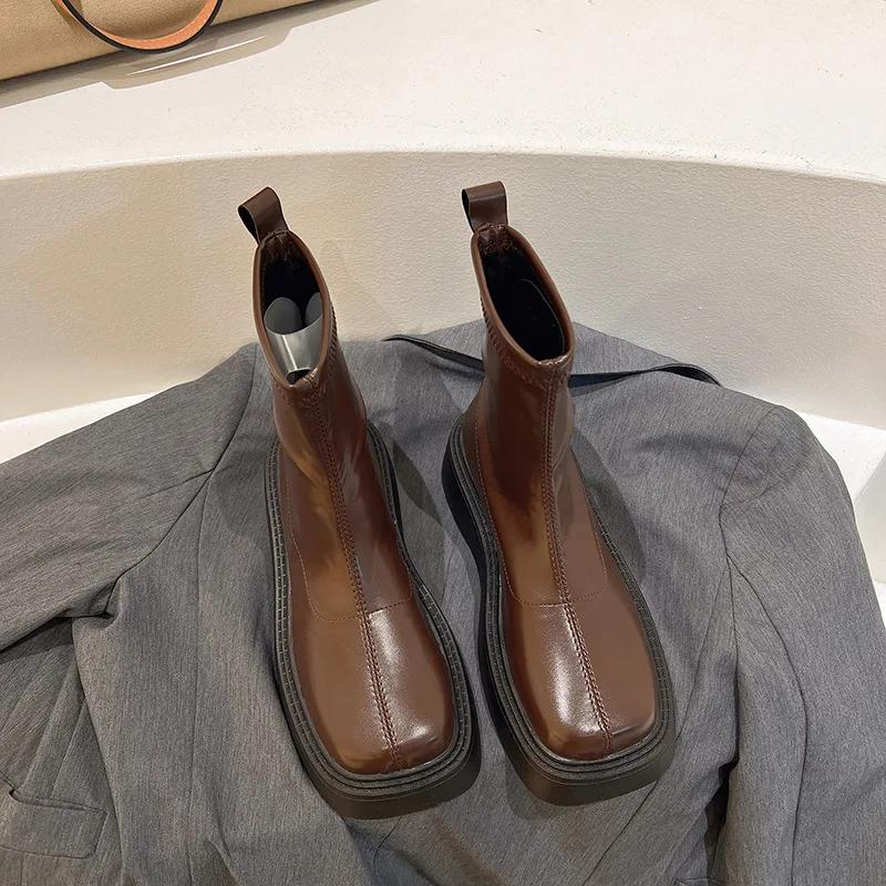 Gothic Boots for Women Fashion Zippers Street Style Short Booties Thick Bottom Women's Ankle Booties