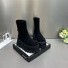 Elastic Thick-Soled Women's Winter Martin Boots 2025 - Black High-Heeled Height-Increasing Short Boots for Autumn