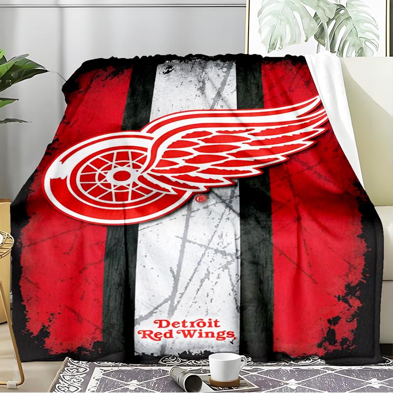 Red Wings Logo Blanket Flannel Throw for Sofa, Indoor, Camping, Living Room, Office, Chair, And Bed Soft Birthday Gift