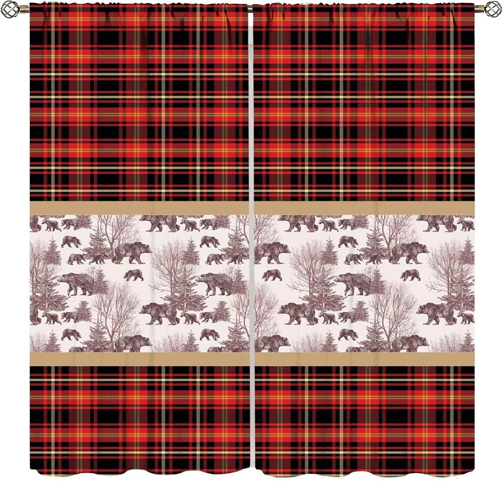Tribal Geometric Pattern Curtains,Traditional Southwestern Style Aztec Window Treatments for Bedroom Living Room,Minimalist