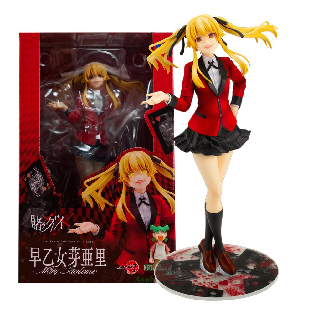 

24CM Anime Kakegurui Twin Meari Saotome Figure Standing Model Toy Gift Collection Replaceable Face PVC Action Figure Wiht box