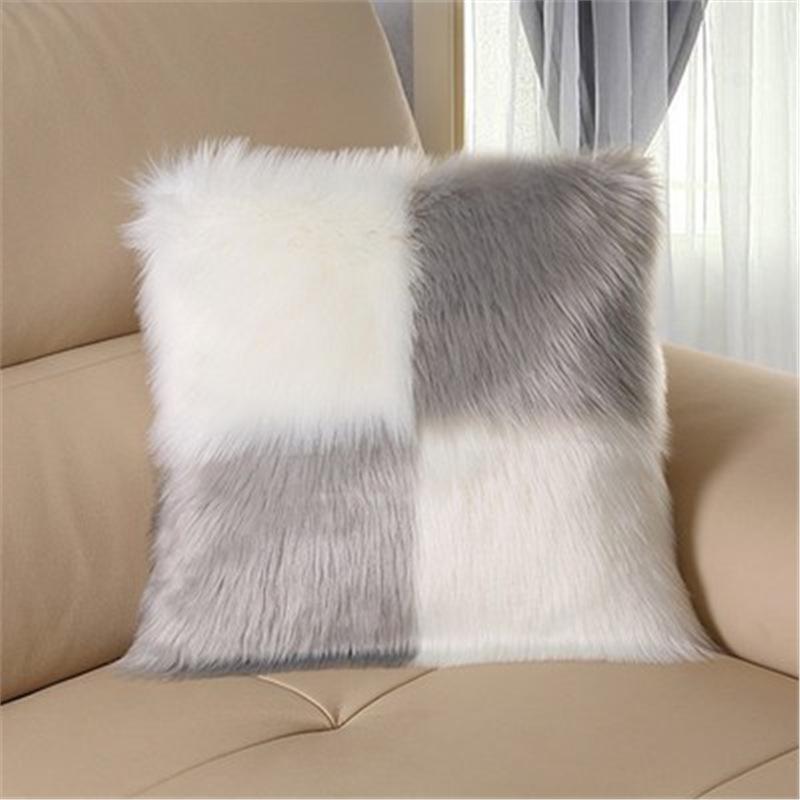 Luxe Plush Faux Wool Cushion: Fluffy Sofa & Bed Pillow