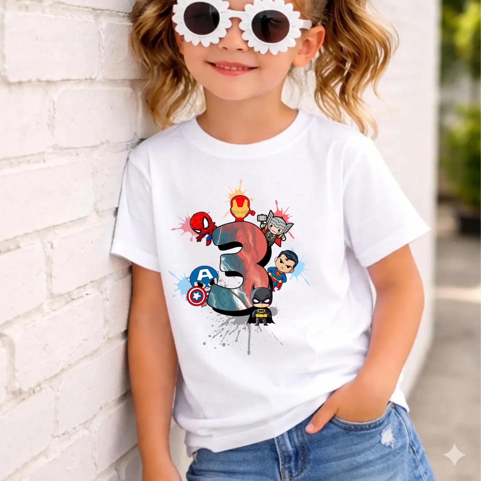 Custom Superhero Birthday T-Shirt, Spidey & His Amazing Friends Birthday Shirt L