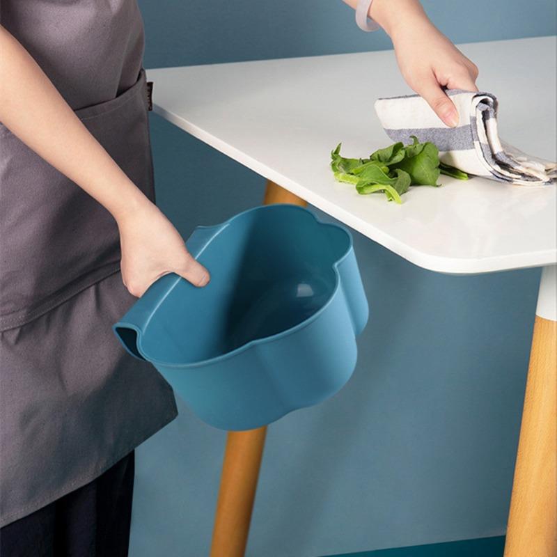Cloud Shape Kitchen Hanging Trash Can Cabinet Door Buckle Garbage Basin For Household Desktop Clutter Collection Accessories