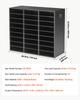 Wood Literature Organizer 27 Compartments Office Mailboxes Black, Countertop Literature Sorter for Files Documents Papers, with Adjustable Shelves,